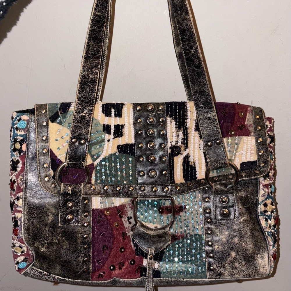 Patchwork Leather Shoulder Bag - image 1
